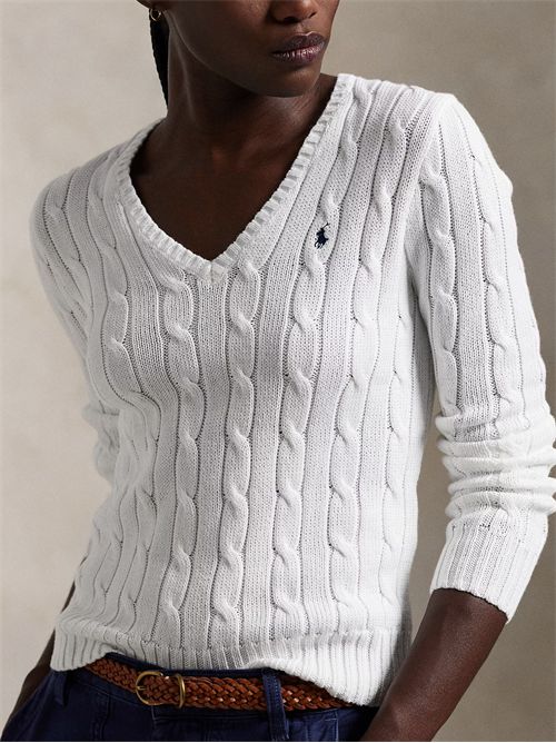 Cable knit sweater with logo RALPH LAUREN | 211971870003